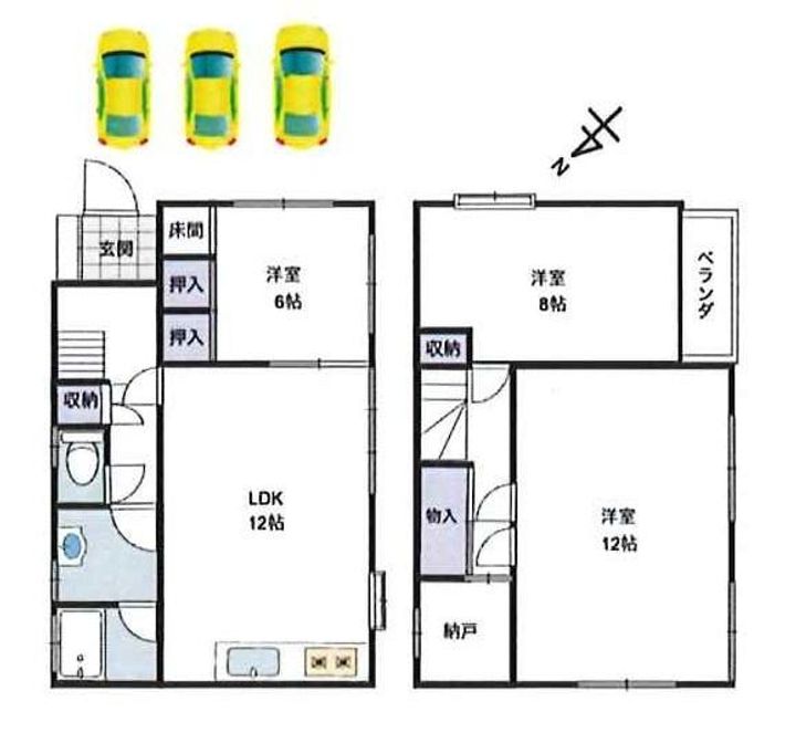 埼玉県久喜市菖蒲町小林(一戸建)の賃貸物件の間取り