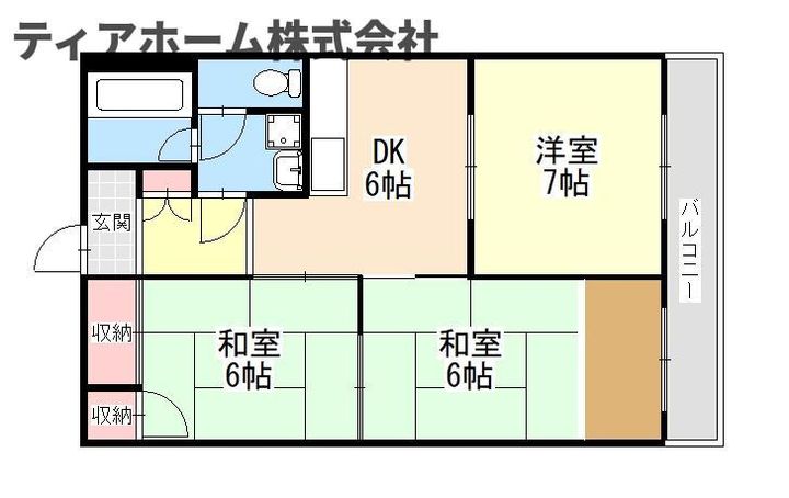 奈良県香芝市逢坂2(マンション)の賃貸物件の間取り