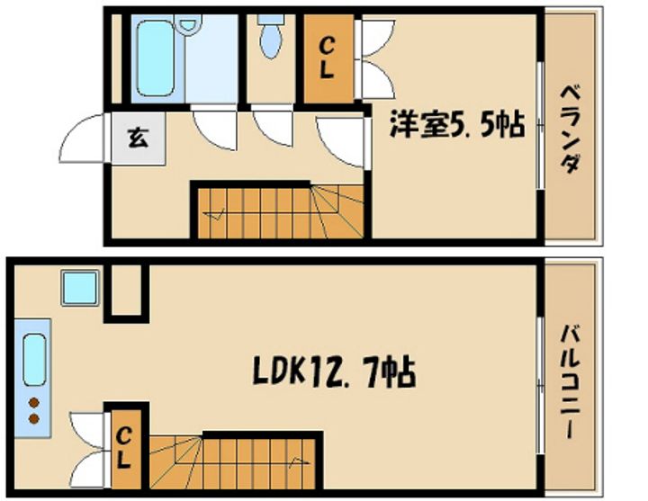 京都府京都市東山区梅宮町(マンション)の賃貸物件の間取り
