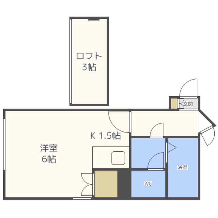 北海道札幌市中央区大通西26(アパート)の賃貸物件の間取り