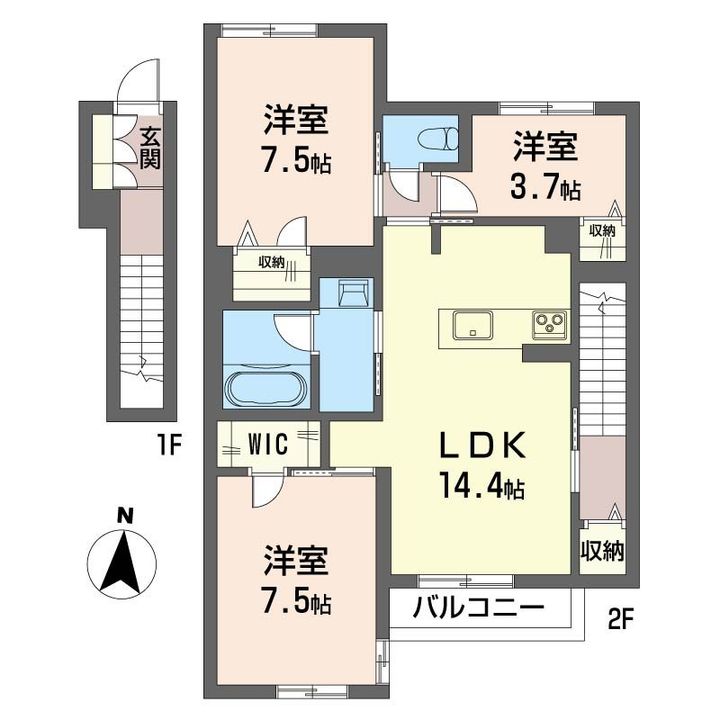 東京都国分寺市東元町2(アパート)の賃貸物件の間取り