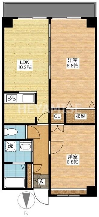 スカイコート出島の間取り