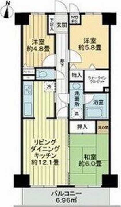 ライオンズマンション久米川第2二番館の間取り