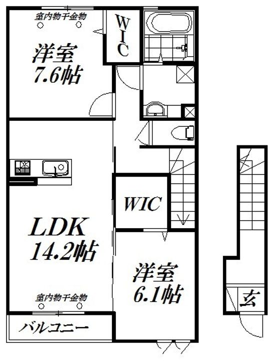 静岡県浜松市中央区和合町(アパート)の賃貸物件の間取り
