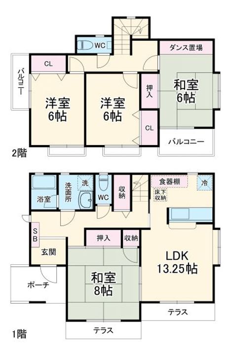 神奈川県横浜市青葉区荏田西5(一戸建)の賃貸物件の間取り