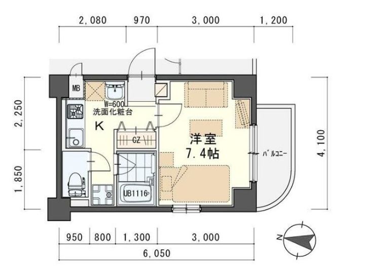宮城県仙台市青葉区堤通雨宮町(マンション)の賃貸物件の間取り