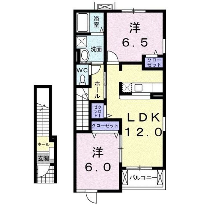 栃木県佐野市吉水町(アパート)の賃貸物件の間取り