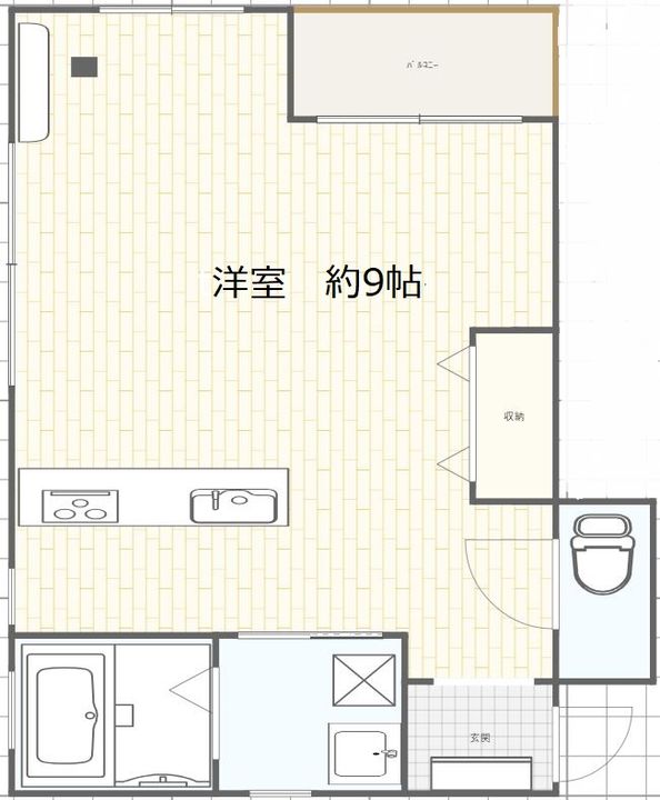 コーポ畑原 1ルーム・1Kはレディース専用☆車庫1台空きの間取り