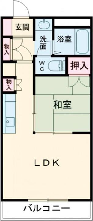 埼玉県熊谷市石原(マンション)の賃貸物件の間取り