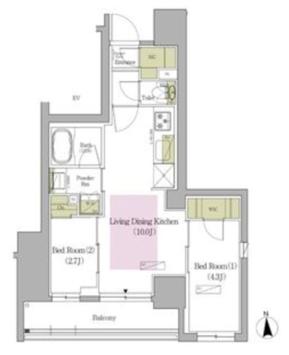 東京都新宿区早稲田鶴巻町(マンション)の賃貸物件の間取り