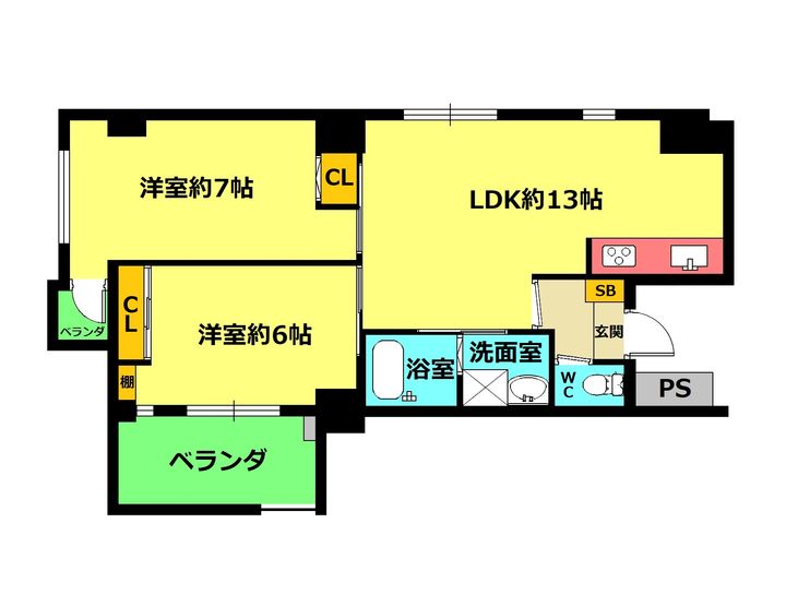 大阪府大阪市北区同心1(マンション)の賃貸物件の間取り