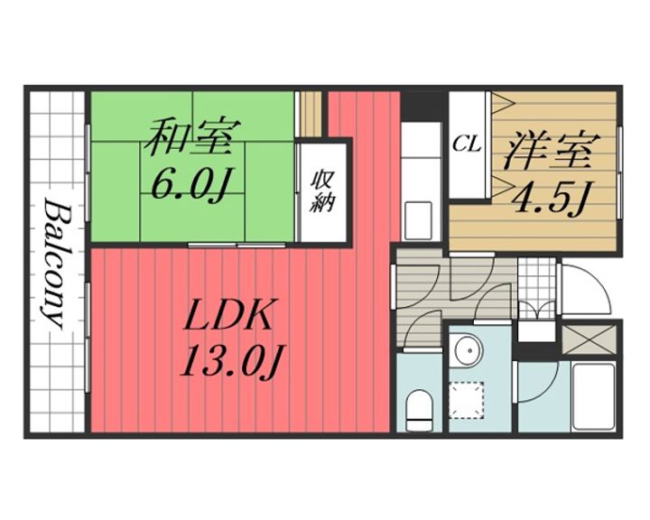 千葉県千葉市稲毛区稲毛東3(マンション)の賃貸物件の間取り
