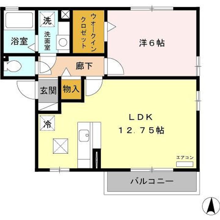 栃木県小山市西城南5(アパート)の賃貸物件の間取り