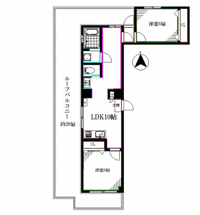東京都杉並区堀ノ内3(マンション)の賃貸物件の間取り