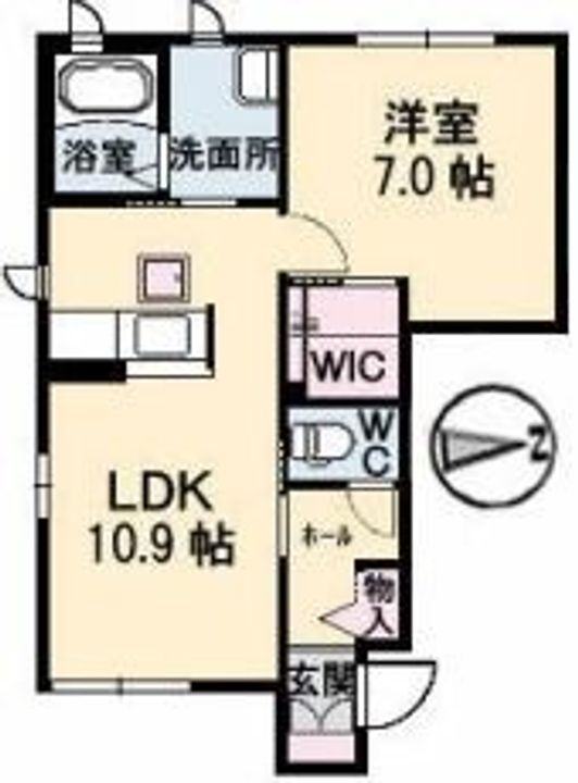 岡山県総社市井手の賃貸アパートの間取り