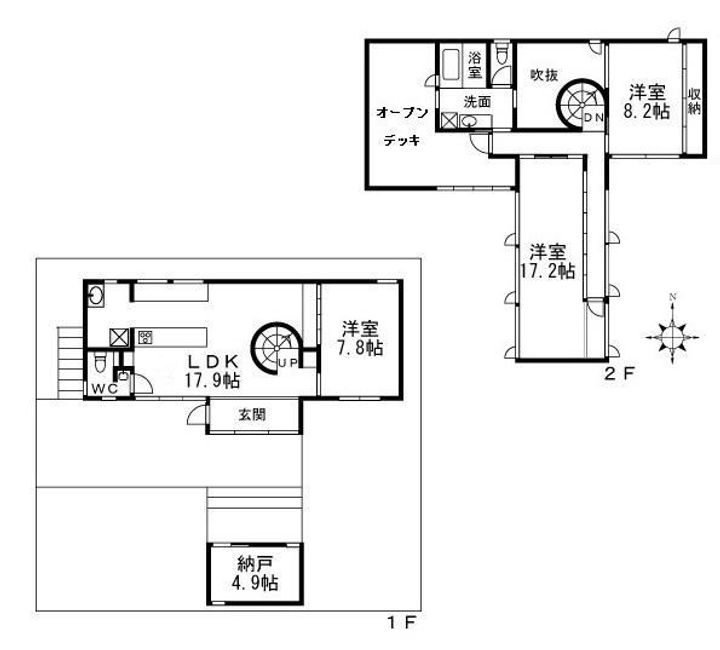 京都府城陽市寺田宮ノ谷(一戸建)の賃貸物件の間取り