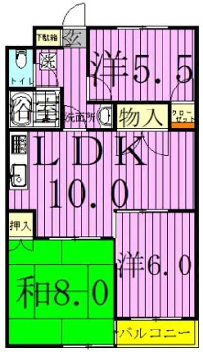 ファインクロス6番館の間取り