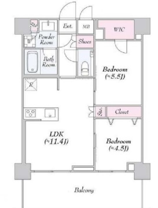 東京都文京区関口3の賃貸マンションの間取り