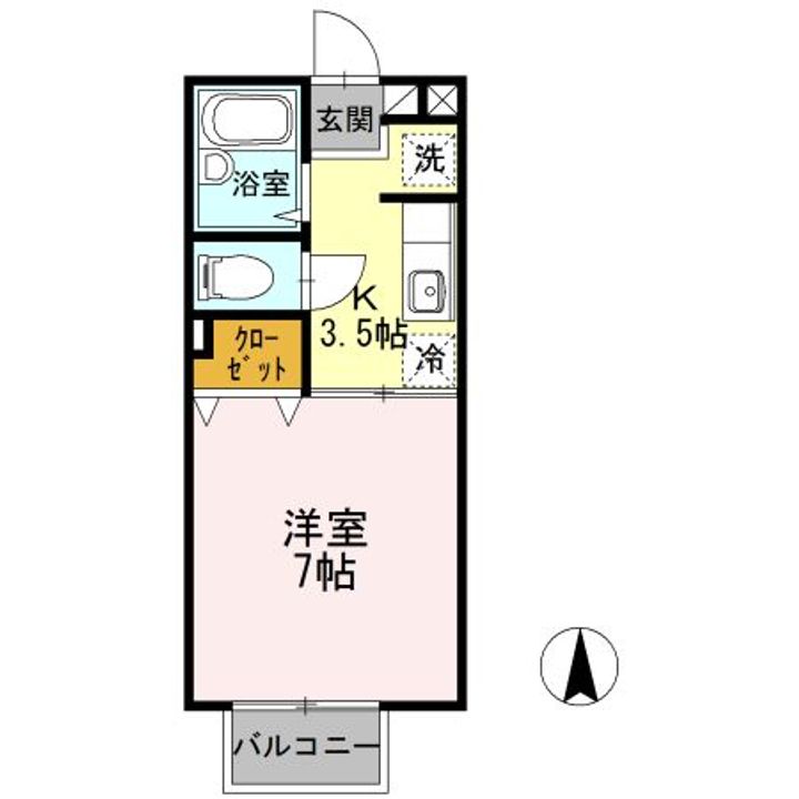 福島県いわき市小名浜字定西(アパート)の賃貸物件の間取り