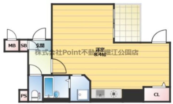 大阪府大阪市中央区上本町西1(マンション)の賃貸物件の間取り