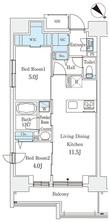 東京都荒川区西日暮里5(マンション)の賃貸物件の間取り