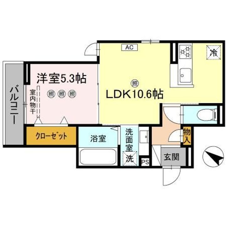 広島県広島市中区江波二本松2(アパート)の賃貸物件の間取り