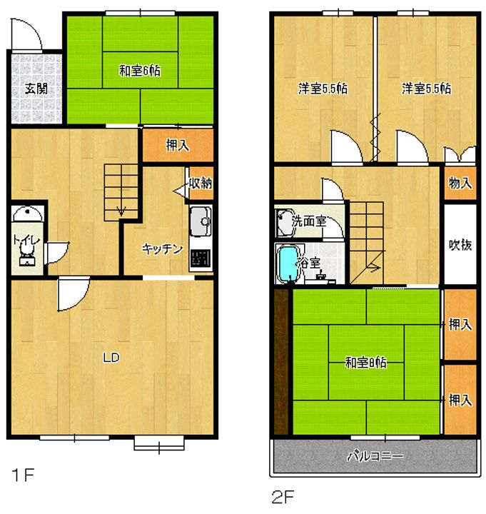 奈良県生駒市小明町(一戸建)の賃貸物件の間取り