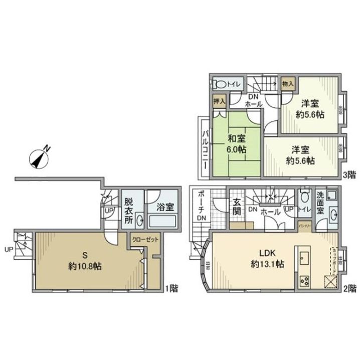 東京都杉並区梅里2(一戸建)の賃貸物件の間取り
