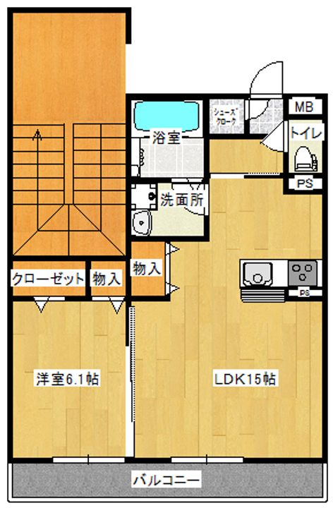 宮城県仙台市青葉区新坂町(アパート)の賃貸物件の間取り