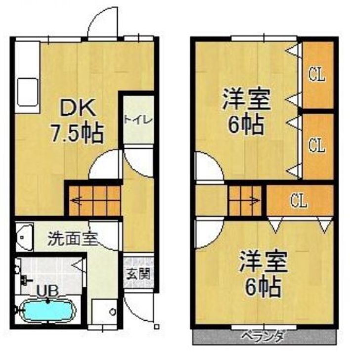 大阪府枚方市長尾家具町1(一戸建)の賃貸物件の間取り