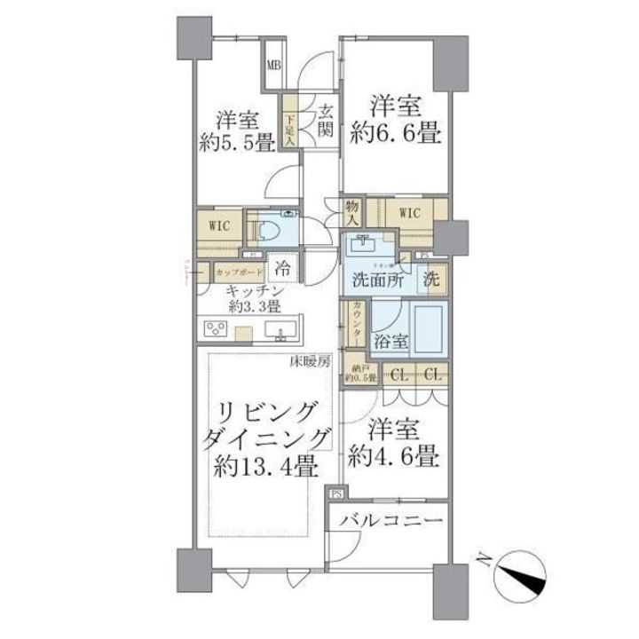 東京都中野区東中野5(マンション)の賃貸物件の間取り