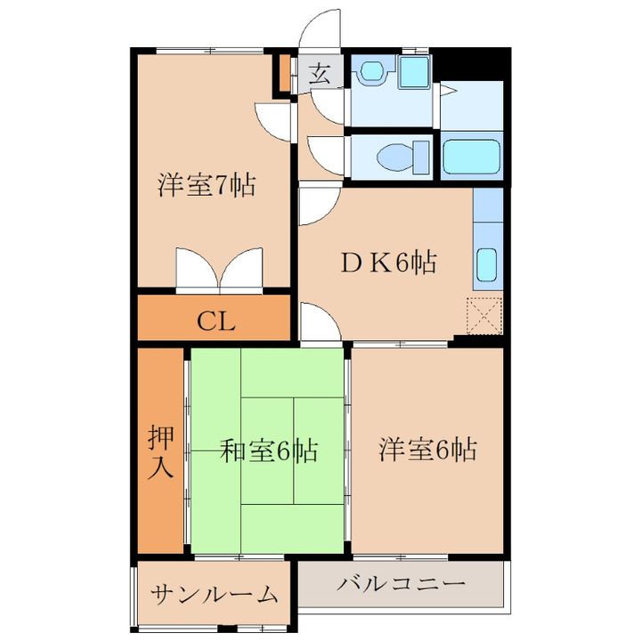 ウエストヒルズ西原台 B棟の間取り