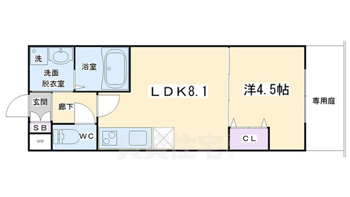 京都府京都市中京区西ノ京式部町(マンション)の賃貸物件の間取り