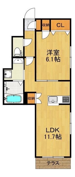 神奈川県川崎市中原区下小田中3(マンション)の賃貸物件の間取り