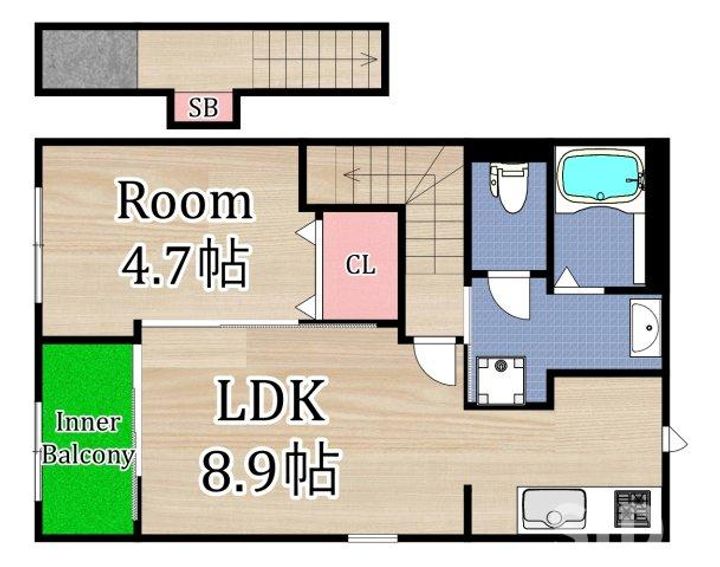 旭区森小路2丁目アパート新築工事の間取り