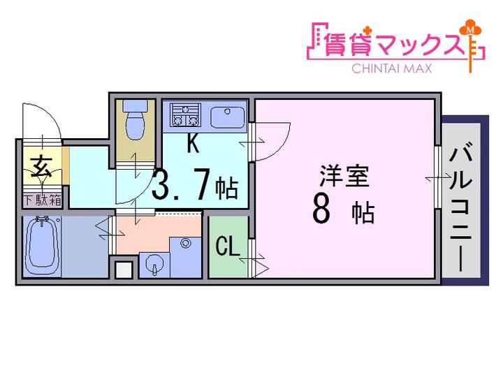 奈良県橿原市中曽司町(アパート)の賃貸物件の間取り