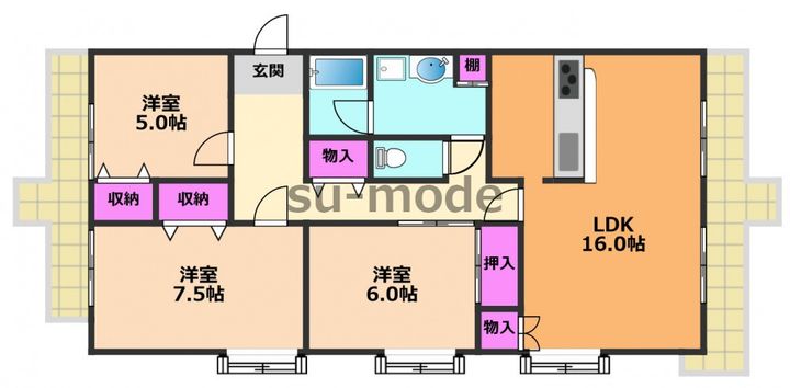 高槻・阿武山九番街東2号棟の間取り