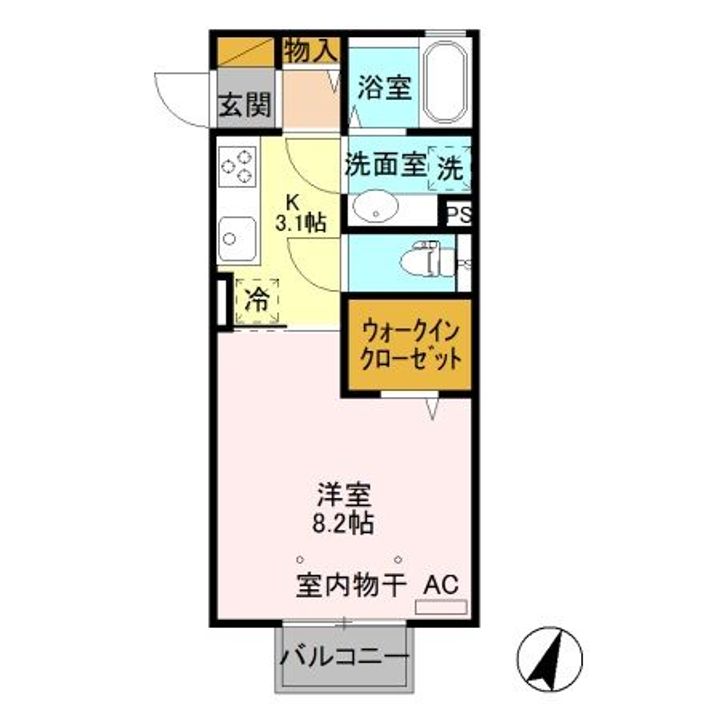 栃木県栃木市大平町富田(アパート)の賃貸物件の間取り