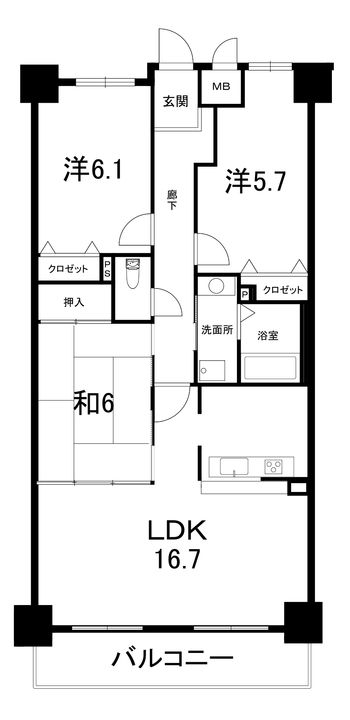 グロ-バル草津壱番館の間取り
