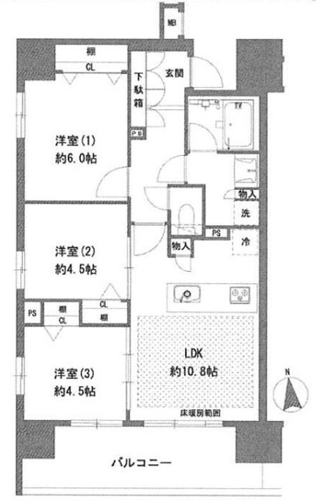 東京都八王子市横山町(マンション)の賃貸物件の間取り