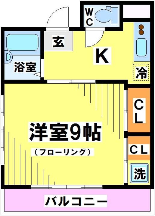 東京都調布市入間町2(マンション)の賃貸物件の間取り