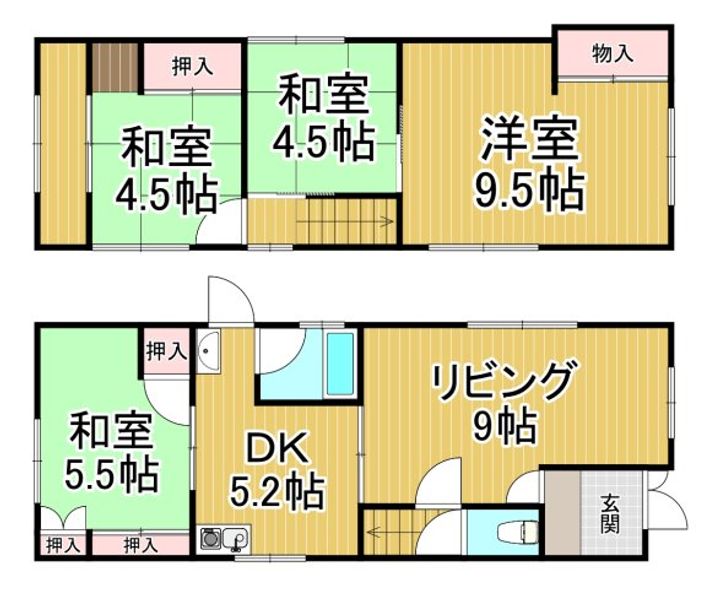 兵庫県尼崎市西昆陽1(一戸建)の賃貸物件の間取り