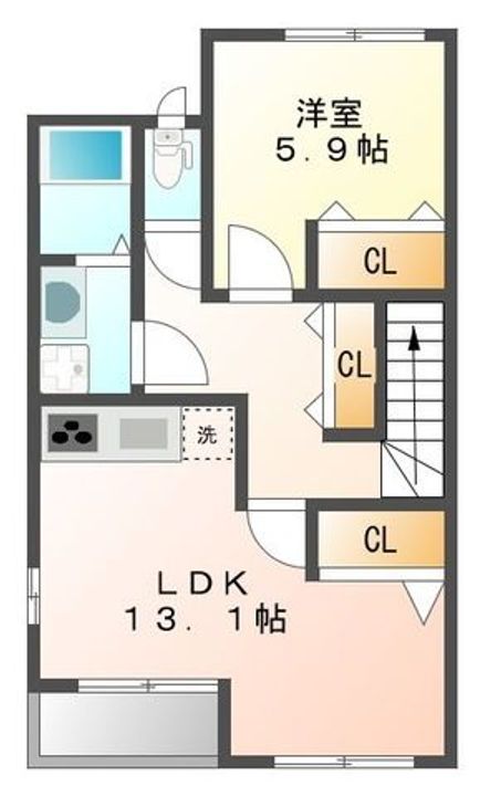 神奈川県藤沢市藤が岡1(アパート)の賃貸物件の間取り