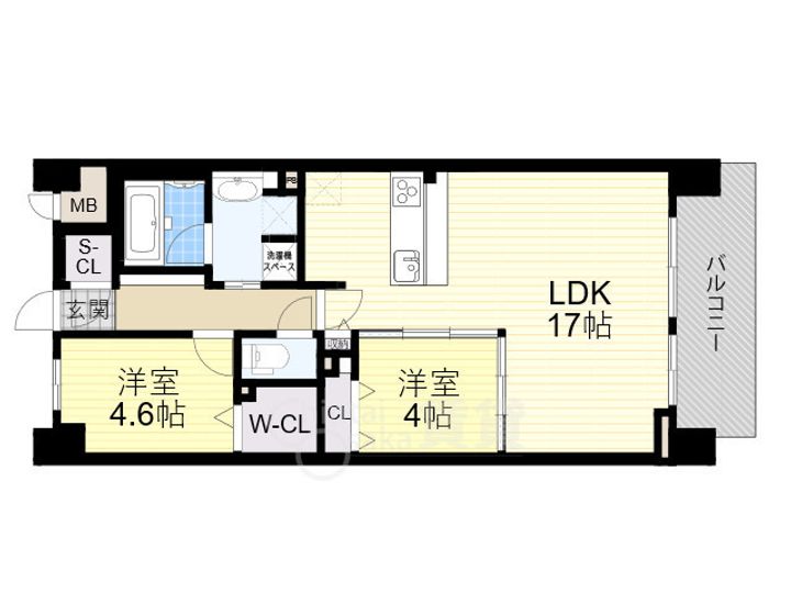 大阪府大阪市西淀川区福町2(マンション)の賃貸物件の間取り