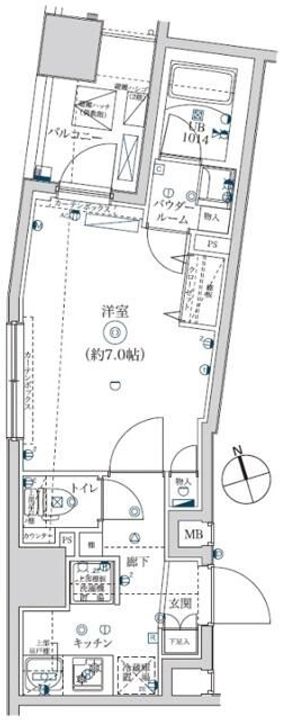 東京都江東区亀戸7(マンション)の賃貸物件の間取り