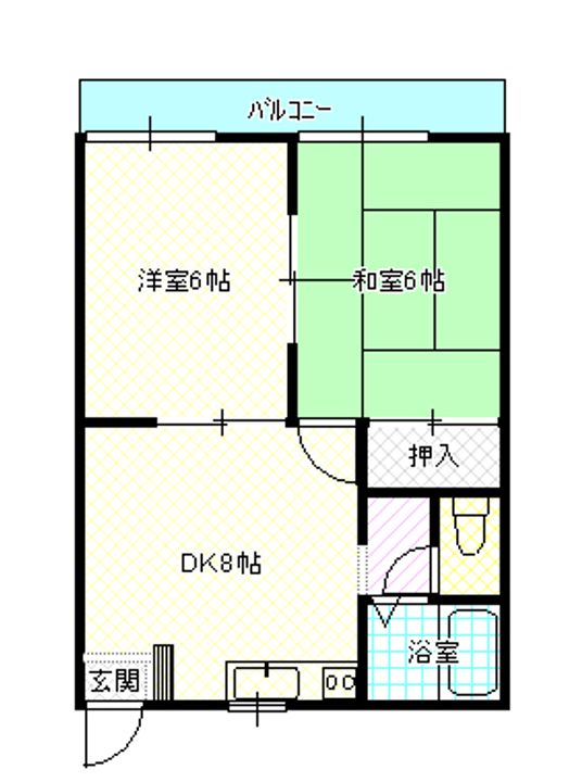 岡山県岡山市南区千鳥町(アパート)の賃貸物件の間取り