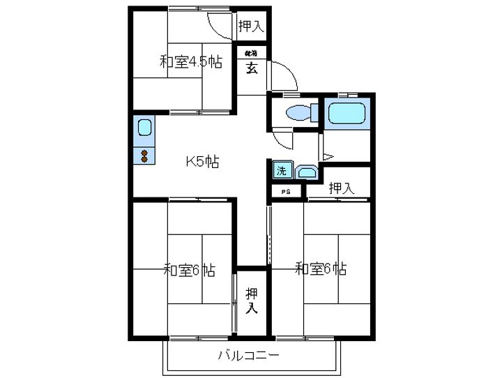 おおわだハイツの間取り