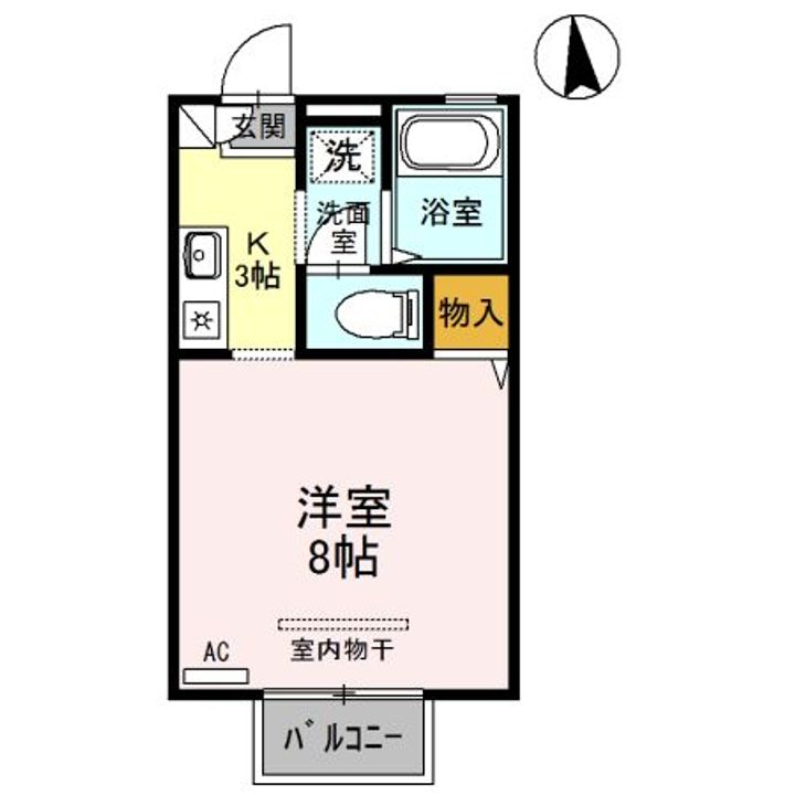 栃木県小山市東城南4(アパート)の賃貸物件の間取り