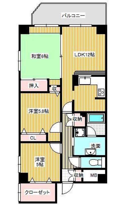 リバティスクエアKUREの間取り