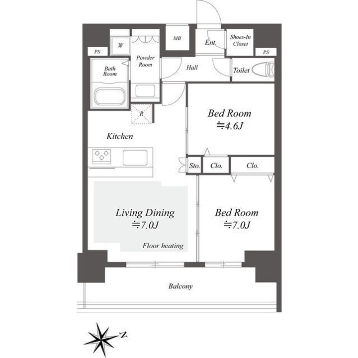 プレサンスブルーム浅草Northの間取り